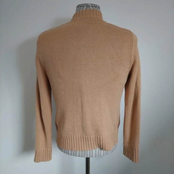 Conrad C Tan Knit Zipper Cardigan, SP - Picture 7 of 10